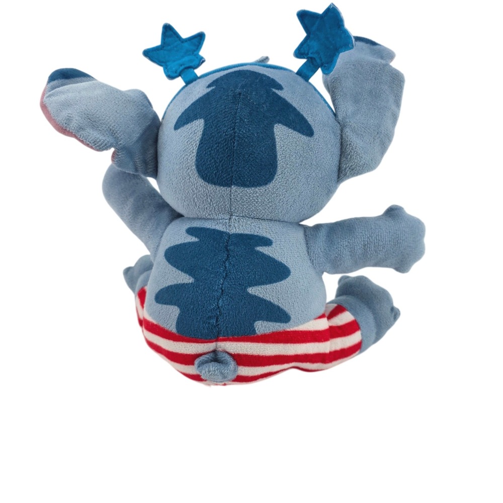 Disney Lilo & Stitch Patriotic 4th of July Plush Blue Star Headband 10 inch - Picture 2 of 6